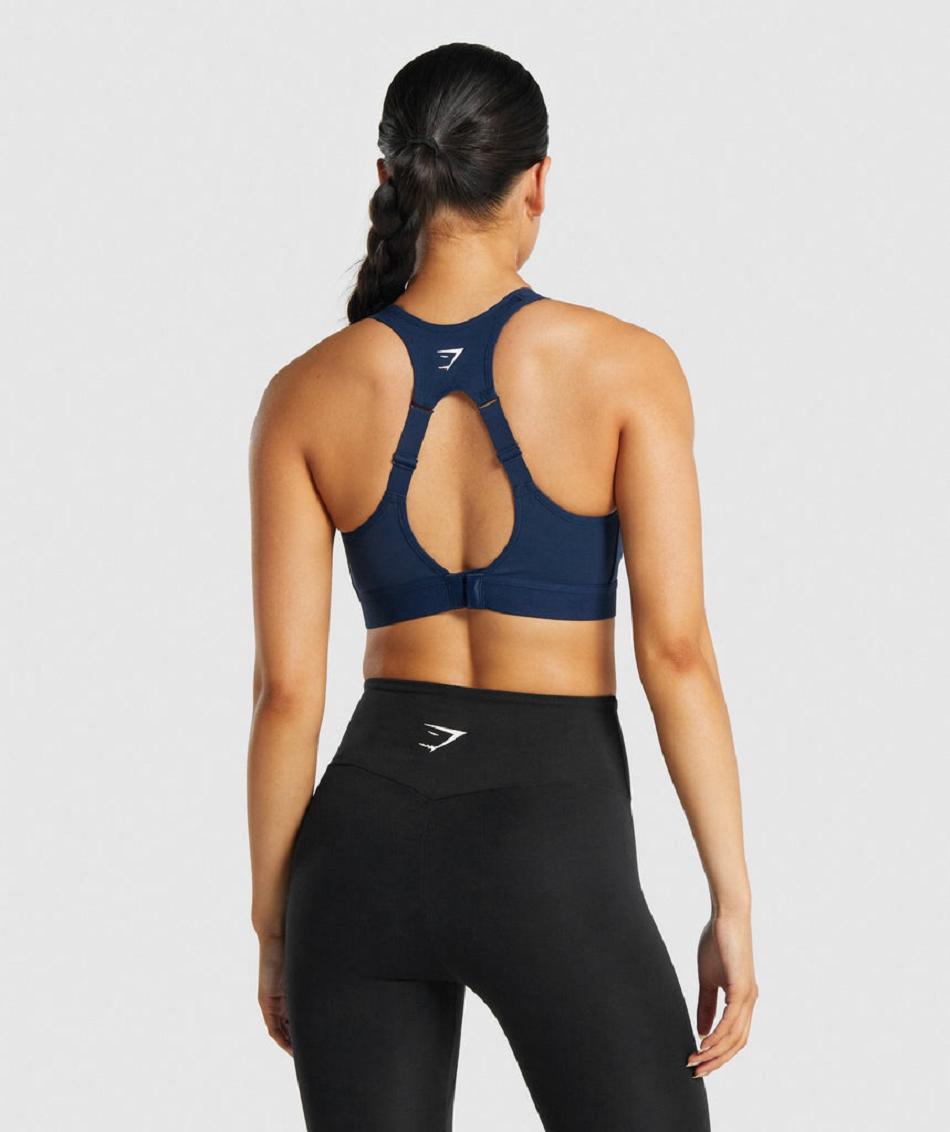 Staniki Sportowe Damskie Gymshark Open Back Granatowe | PL 2981FDN